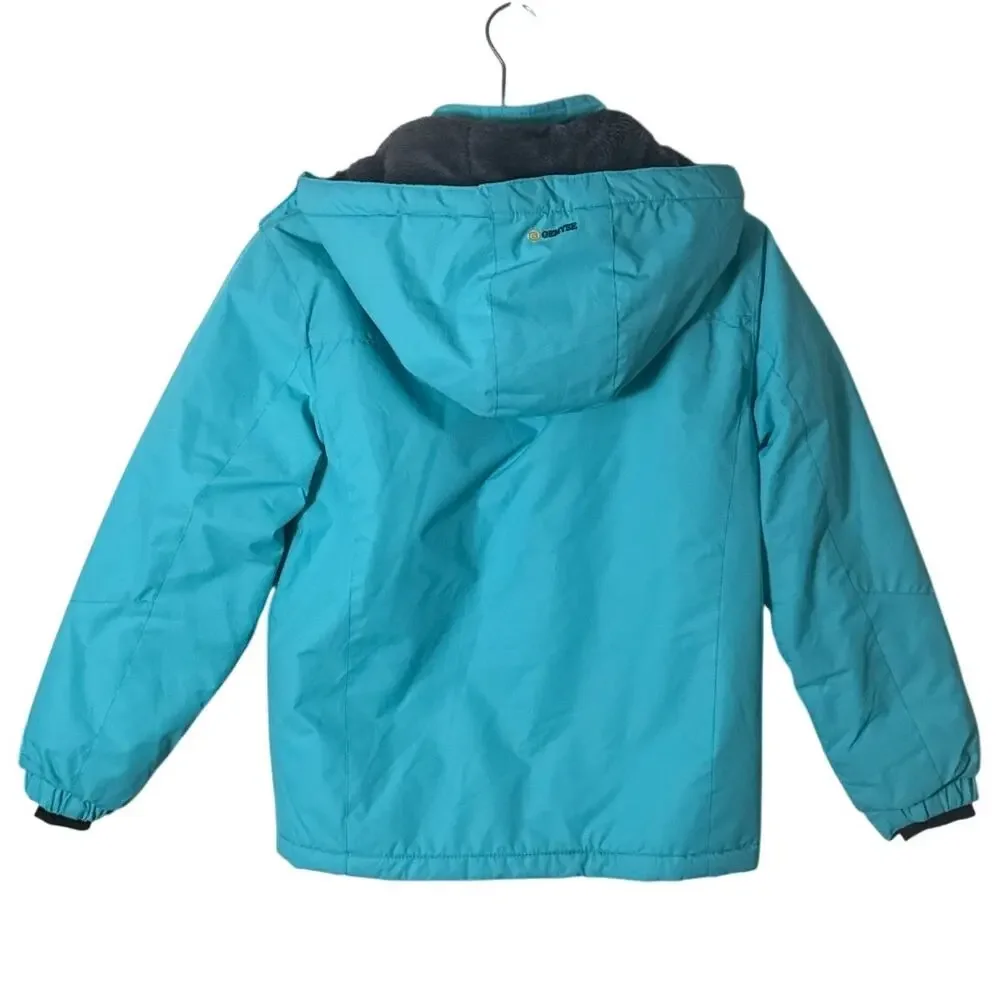 Gemyse Girls Waterproof‎ Winter Jacket Teal Blue Removable Hood Size 10/12